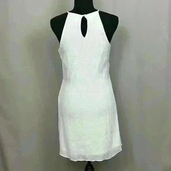 A Byer Womens M White Embroidered Halter Midi Dress Sleeveless Boho Cottagecore - Picture 10 of 12